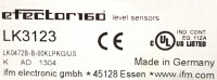Ifm Efector 160 LK3123 LK0472B-B-00KLPKG/US Füllstandsensor