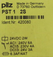 PILZ  Sicherheitsrelais PST 1 2S 420080  used