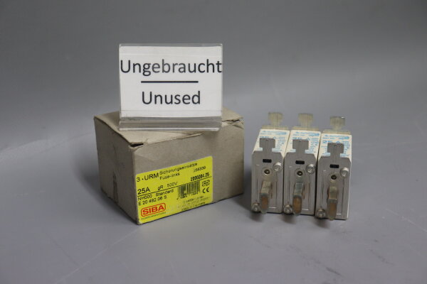SIBA NH 00 25A Gr.000 3x Sicherungseins&auml;tze 500V unused OVP