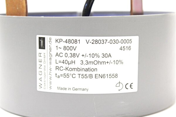 Wagner KP-48081 V-28037-030-0005 Kleindossel 800V 30A Unused