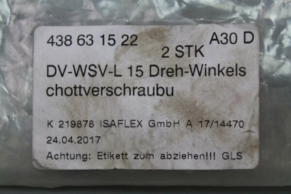 Isaflex 2x/2pcs DV-WSV-L 15 Dreh-Winkelschottverschraubung unused, 34,45 €