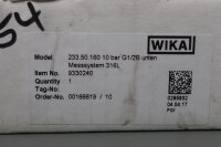 Wika 233.50.160 0-10 Bar Manometer 23350160 Unused