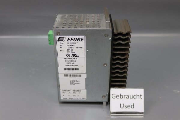 ABB Robotics DSQC 608 I/O PS Efore SR 92D390 24V 8A 200W Used