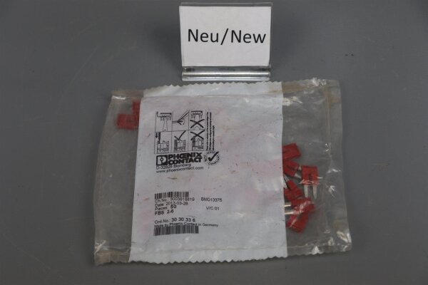 Phoenix Contact 50x FBS 2-6 Steckbr&uuml;cke 3030336 6,2mm unused OVP