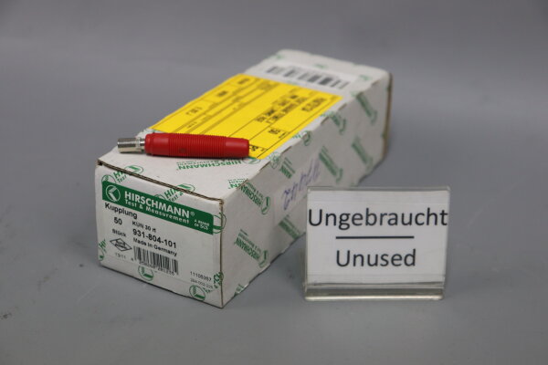 Hirschmann 50x 931-804-101 KUN 30 rt Kupplung Unused OVP