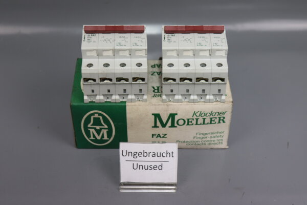 2x Moeller Kl&ouml;ckner FAZB 6-2-Hi11 FAZB62Hi11 Flachautomat unused ovp