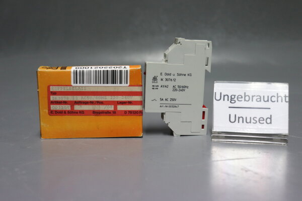 E.Dold&amp;S&ouml;hne KG Kopplungsrelais IK3076.12 AC50/60HZ 220-240V unused OVP