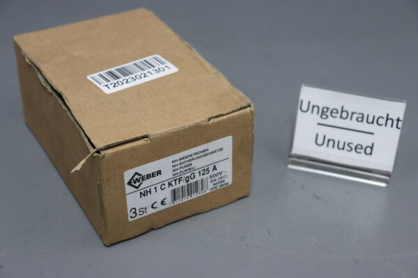 Weber 3x NH 1 C KTF/gG 125A NH-Sicherungseins&auml;tze 500V Unused OVP