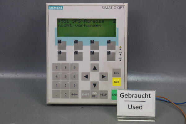 Siemens SIMATIC Panel OP 7-DP 6AV3 607-1JC20-0AX1 6AV3607-1JC20-0AX1 E-S: 5 Used