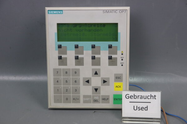 Siemens SIMATIC Panel OP 7-DP 6AV3 607-1JC20-0AX1 6AV3607-1JC20-0AX1 E-S: 4 Used