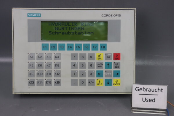 Siemens Operator Panel OP 15-C1 6AV3515-1MA20-1AA0 Used