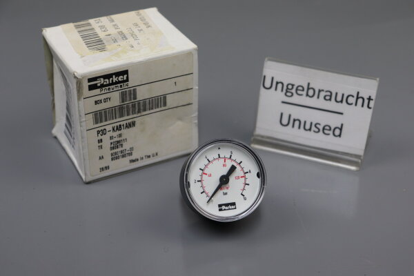 Parker P3D-KAB1ANN 80-10E Manometer max 10bar Unused OVP