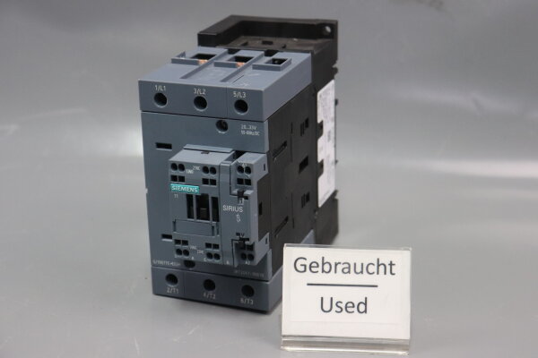 SIEMENS SIRIUS 3RT2047-3NB30 Leistungssch&uuml;tz 20-33VDC 50/60Hz 30-90KW Used