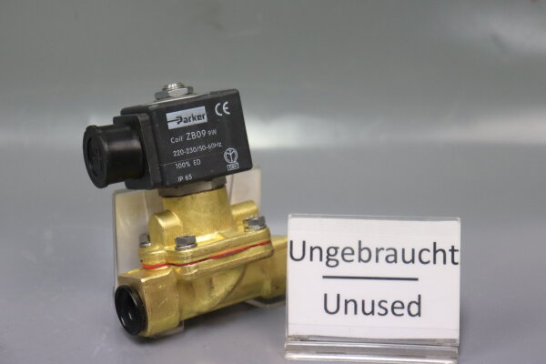 Parker G0519 Magnetventil 168.1ING0519 mit Sp&uuml;le ZB09 9W 220-230V 50/60Hz Unused