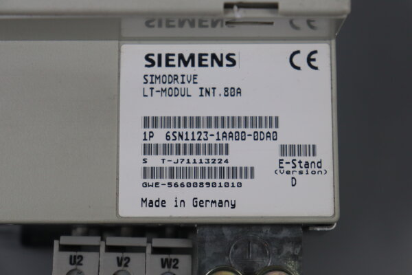 Siemens Simodrive LT-Modul Int. 80A 6SN1123-1AA00-0DA0 6SN1 123-1AA00-0DA0 Ver E | GmbH Siemens Simodrive LT-Modul Int. 80A 6SN1123-1AA00-0DA0 6SN1 123-1AA00-0DA0 Ver E | GmbH