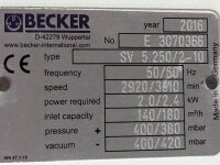 Becker Seitenkanal Vakuumpumpe SV 5.250/2-10 140m3/h 2,0...