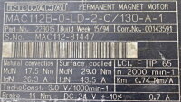 Indramat MAC112B-0-LD-2-C/130-A-1 Permanent Magnet Motor...
