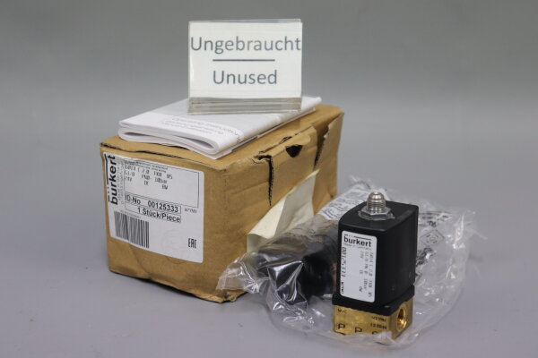 B&Uuml;RKERT 6014 C 2,0 FKM MS Magnetventil 00125333 G1/8 0-10bar 24VDC 8W Unused OVP