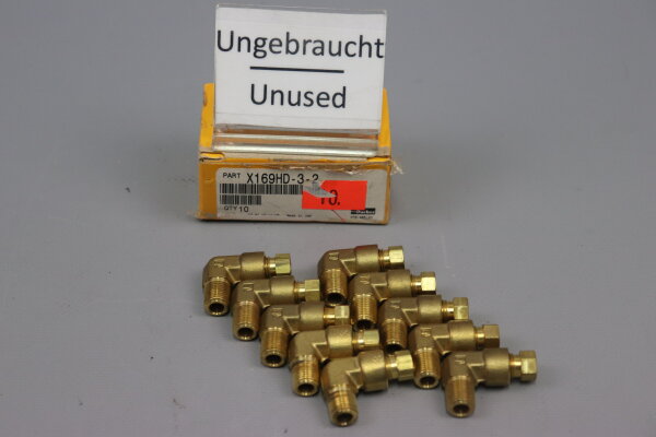 Parker X169HD-3-2 Hydraulische Winkelverschraubung 10xSt&uuml;cke Unused OVP