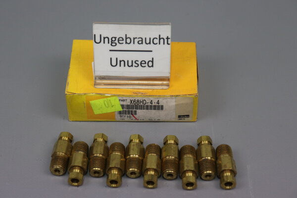 Parker X68HD-4-4 Hydraulische Anschlussverschraubung10xSt&uuml;cke Unused OVP