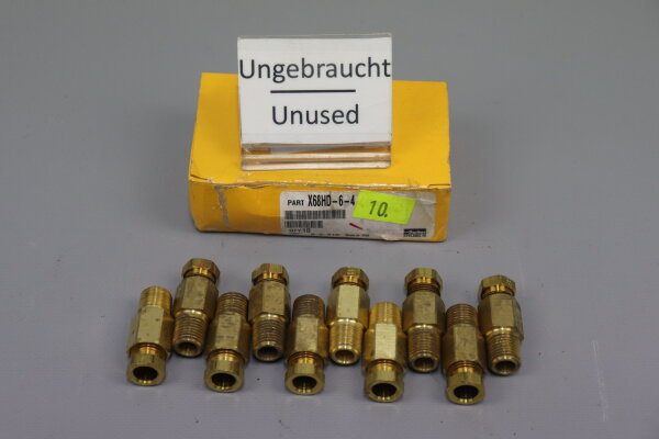Parker X68HD-6-4 Hydraulische Anschlussverschraubung10xSt&uuml;cke Unused OVP
