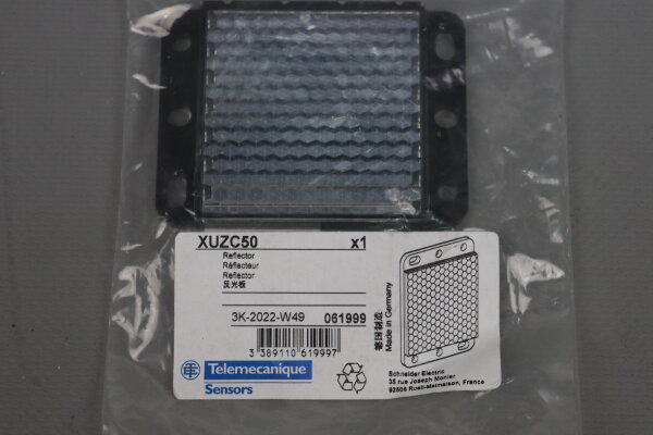 Schneider XUZC50 Sensor-Reflektor – 50x50 Mm, Made In France, Schwarz, Für Zuverlässige Sensoranwendungen