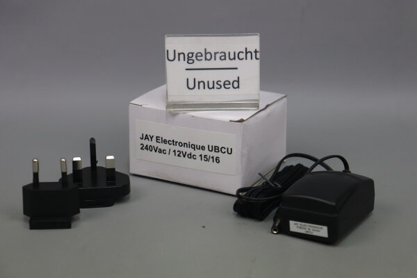 JAY Electronique UBCU Netzteil Ladeger&auml;t 240VAC 12VDC 15/16 Unused OVP