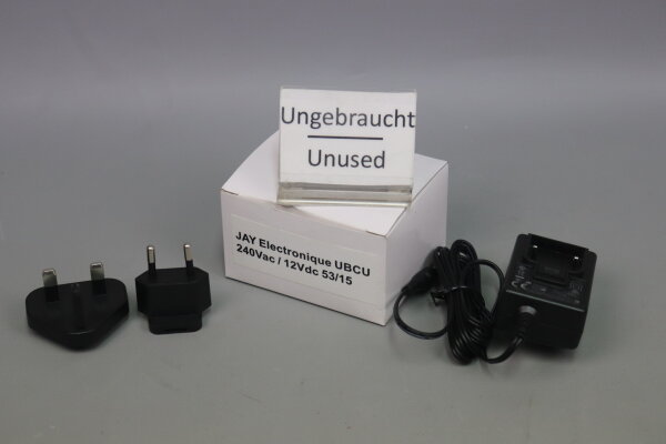 JAY Electronique UBCU Netzteil Ladeger&auml;t 240VAC 12VDC 53/15 Unused OVP