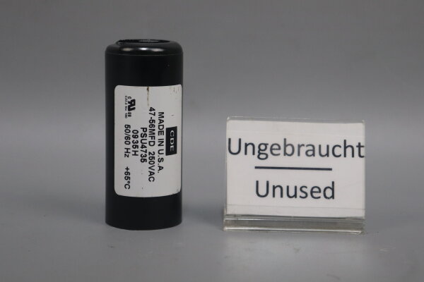 CDE PSU4735  Capacitor 47-56MFD 250VAC 50/60Hz Unused