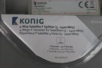 K&Ouml;NIG KN-4SSPLIT 4-Wege-F-Verteiler f&uuml;r Satelliten 5-2400MHz Unused OVP