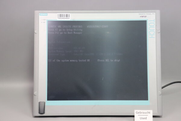 Siemens HMI IPC677C Panel 6AV7894-0BH30-1AC0 A5E02713398 A02 FS:25 Used Tested