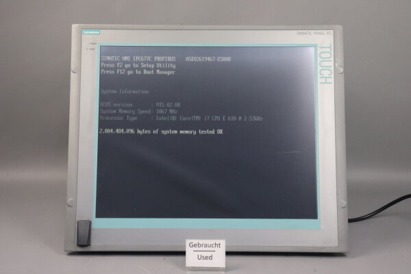 Siemens SIMATIC HMI IPC677C Panel A5E02625806-K7 6AV7894-0BH10-1AB0 Used Tested