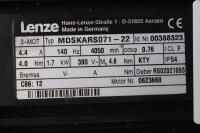 Lenze MDSKARS071-22 Servomotor 00388323 1,7KW 4/4,6Nm 4050U/min C86:12 Used