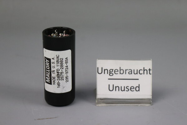 Mallory 189-240MFD Motorstartkondensator 110VAC Unused