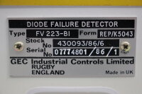 GEC FV223-B1 REP/K5043 Diodenausfall-Detektor 430093/86/6 Unused