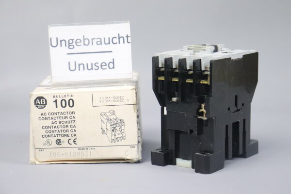 ALLEN BRADLEY 100-A18ND31 AC Sch&uuml;tz 110-120V 50-60Hz 11KW Unused OVP