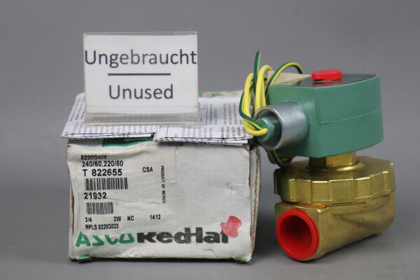 ASCO 8220G409 Magnetventil 323471 3/4 10,1W 5-125psi Unused OVP