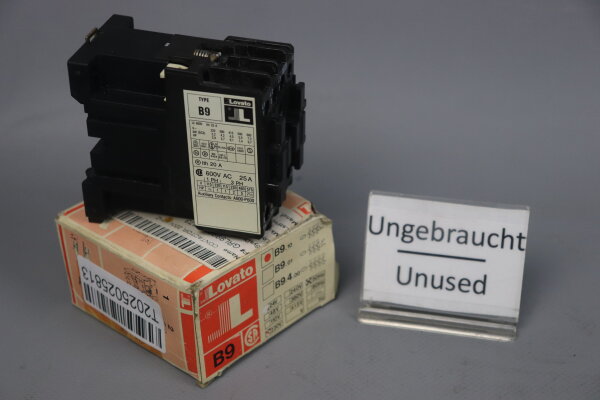 Lovato Type B9 B9.10 Schalter 600VAC 25A Unused OVP