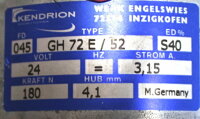 Kendrion GH 72E/52 Steuermagnet used