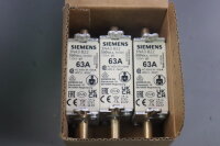 Siemens 3NA3 822 Sicherungseinsatz (3 St&uuml;ck) NH 000 63A gG 500V Unused OVP