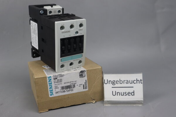 Siemens Sch&uuml;tz 3RT1036-1AP00 E05 230V 50Hz AC-3 22kW 400V Unused OVP