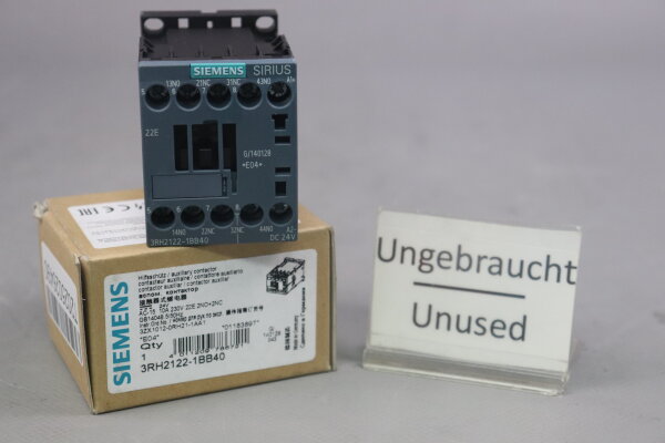 Siemens Sirius 3RH2122-1BB40 E04 Hilfssch&uuml;tz 24V Unused OVP