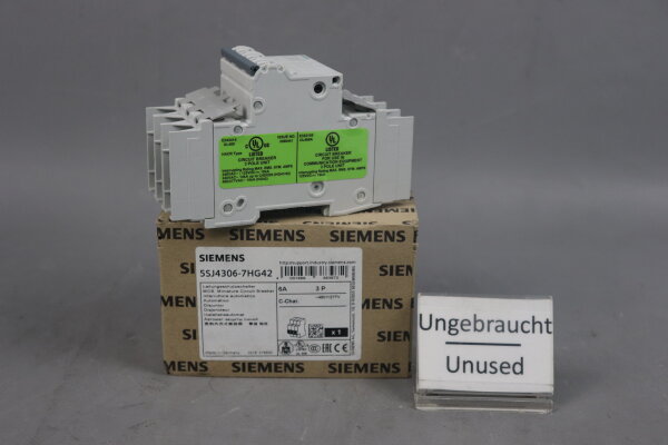 Siemens 5SJ4306-7HG42 Leistungsschutzschalter 5SJ43067HG42 6A 3P Unused OVP