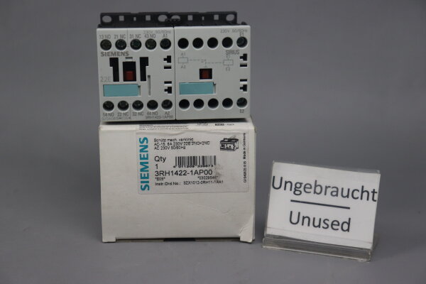 Siemens 3RH1422-1AP00 Auxiliary contactor latched 230V 50/60Hz E05 Unused OVP