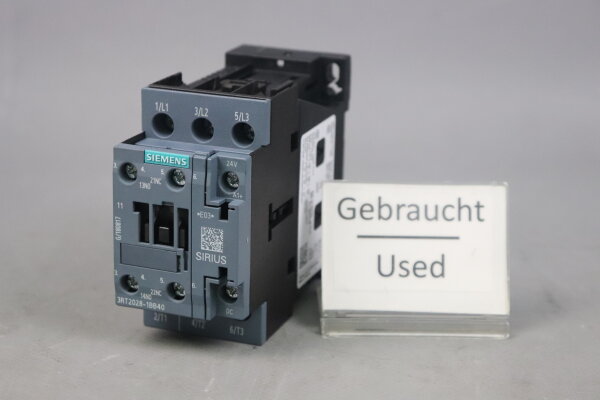 Siemens 3RT2028-1BB40 Leistungssch&uuml;tz 38A E:03 Used