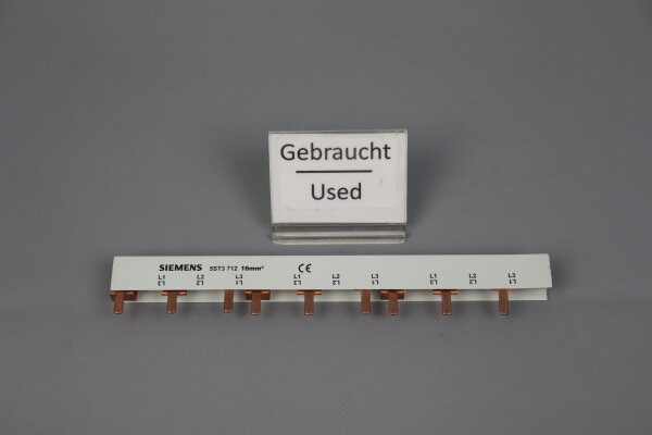 Siemens 5ST3712 Pin busbar Pin busbar touch-safe16mm&sup2; approx.19cm Used