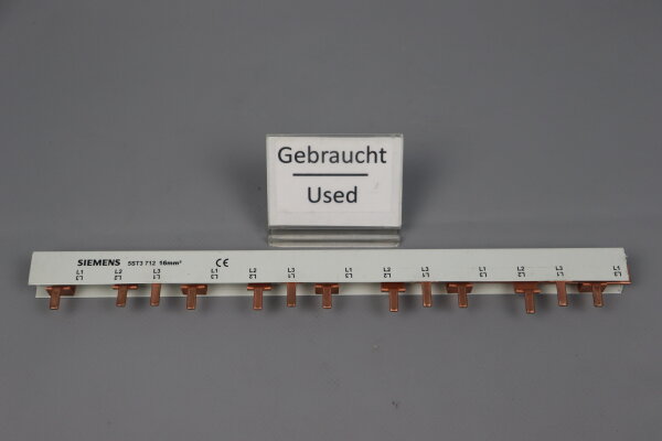 Siemens 5ST3712 Stiftsammelschiene Pin busbar touch-safe16mm&sup2; ca.29cm Used