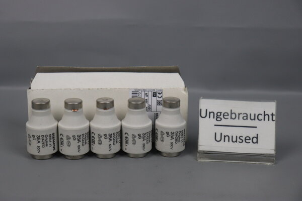 Siemens 5SB411 DIAZED Fuse Cartridge DIII 35A gG 500V (5 pieces) Unused OVP