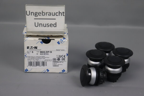 EATON M22-DP-S Pilzdrucktaster 5xSt&uuml;ck 216712 Schwarz Unused OVP