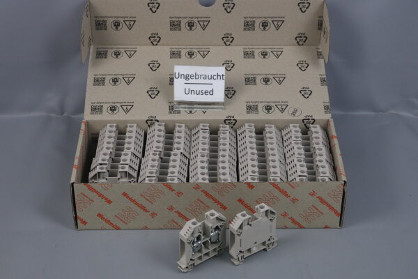 Weidm&uuml;ller WDU 16 Durchgangs-Reihenklemme 50xSt&uuml;ck dunkelbeige 18-6AWG Unused OVP
